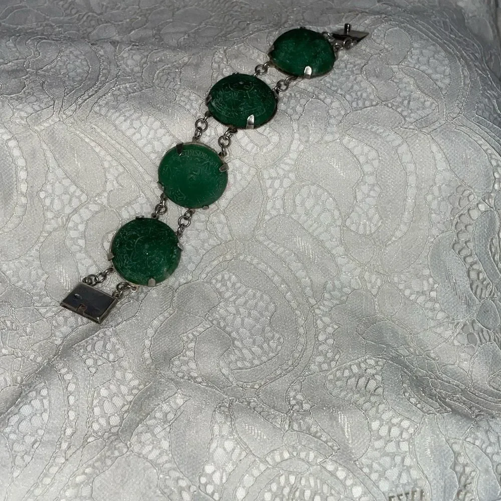 Elegant Vintage Green Aventurine Bracelet